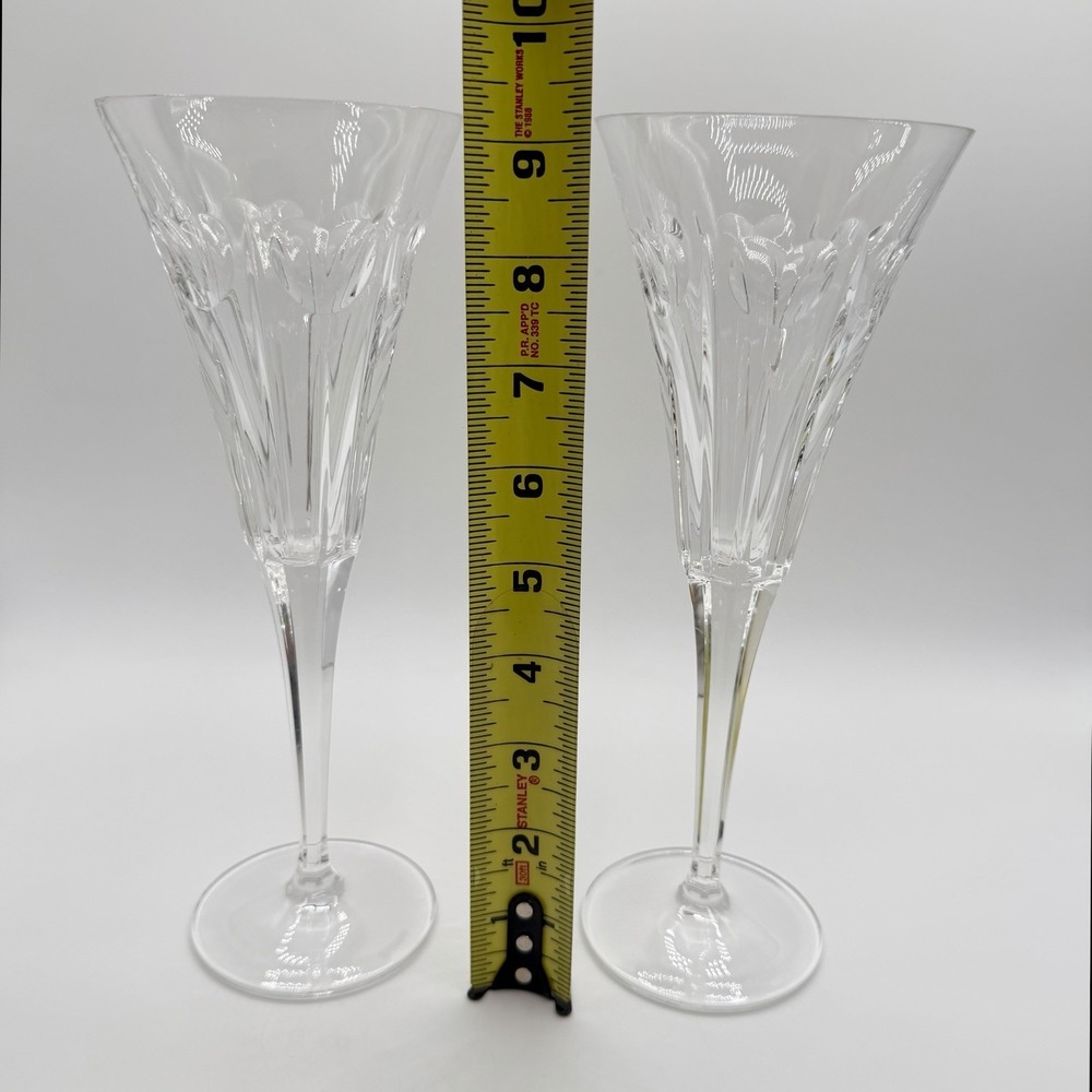 Waterford Clear Crystal Tall Flute Pair - Picture 7 of 8